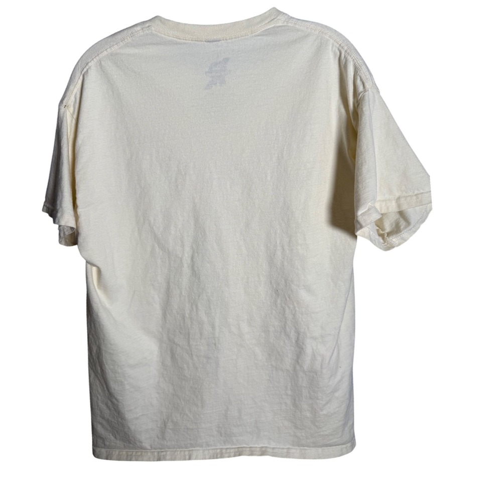 Pabst Blue Ribbon Graphic T-Shirt Mens Large Cream Cotton Cowgirl Western Beer - Picture 2 of 6